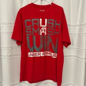 Under Armour crush, smash win red T-shirt